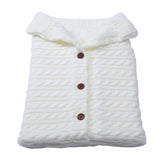 Baby Stroller Sleeping Outdoor Button Knitted Wool Fleece Thickened Pajamas