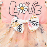 Baby Girl Flower Summer Sweet Alphabet Printed Princess Dresses