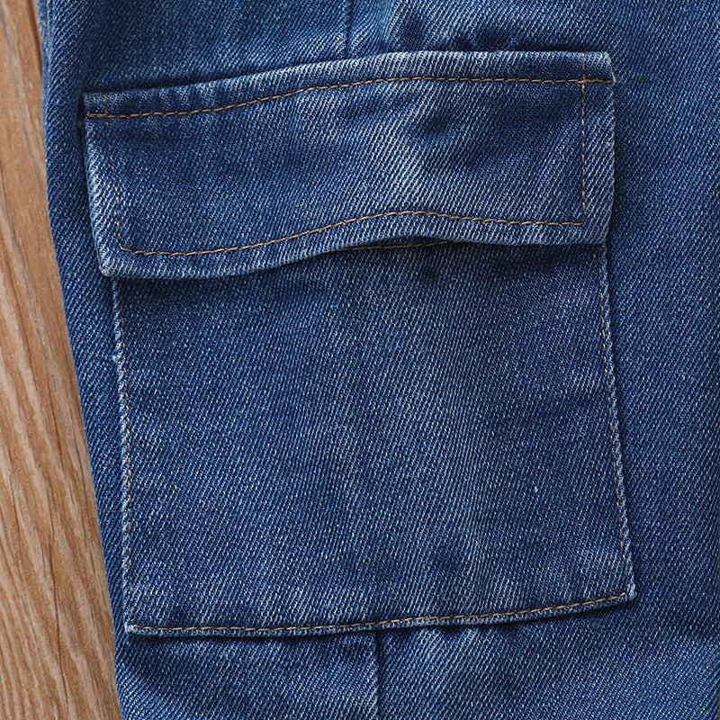 Spring Autumn Kids Baby Boys Trousers Jeans Casual Loose Denim Pants