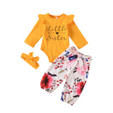 Spring Baby Girl Valentine's Day Set Long Sleeve Fart 3 Pcs