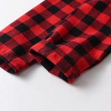 Kid Baby Girls Boy Casual Set Plaid Long Sleeve 3 Pcs Sets Outfit