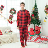 Family Matching Christmas Home Red Plaid Long-sleeved Pajamas