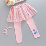 Kid Baby Girls Cotton Leggings Spring Aisha Rainbow Fake Pants