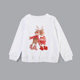 Family Matching Christmas Cartoon Cute Elk Print Creative Cotton Shirts