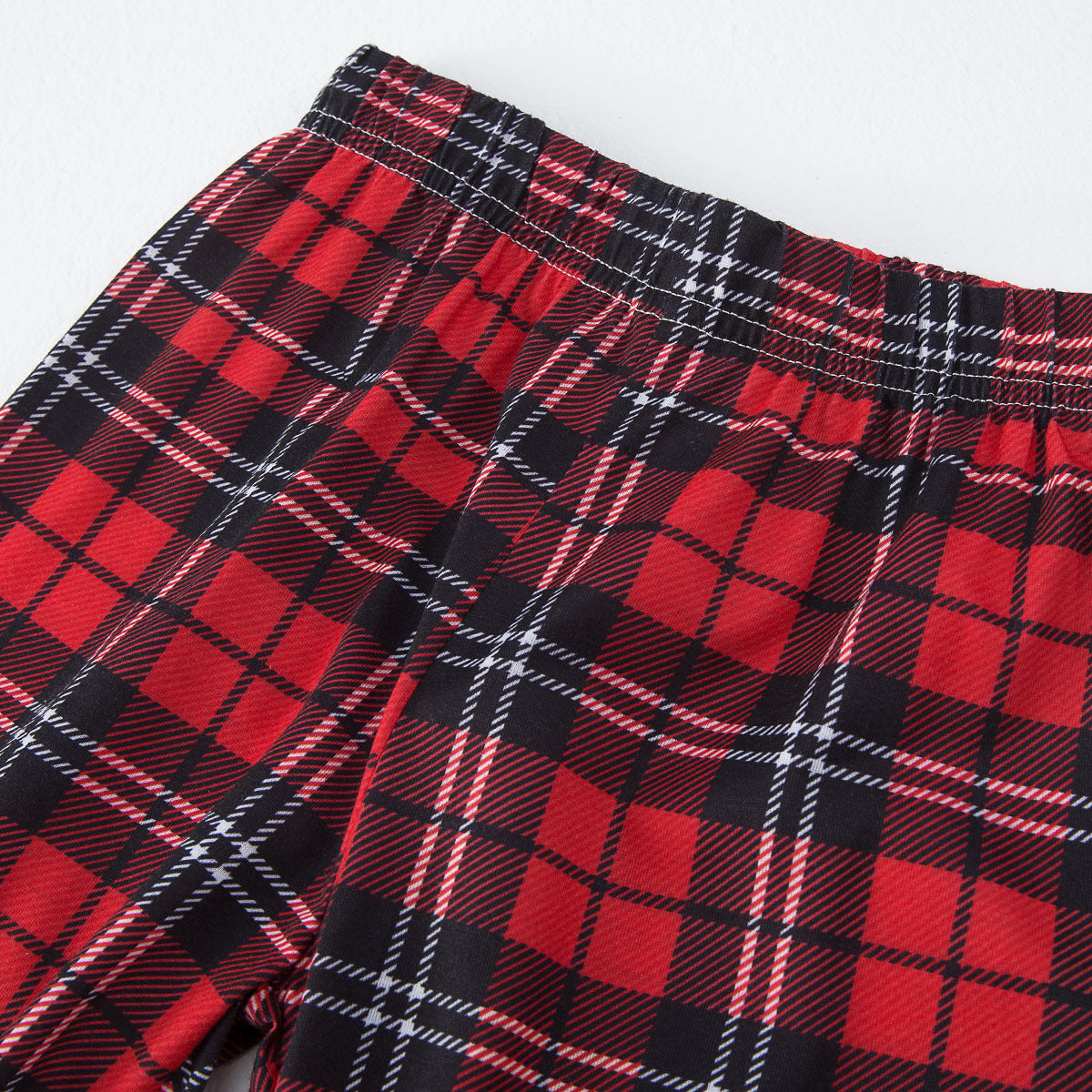 Family Matching Home Suit Christmas Plaid Patchwork Print Pajamas