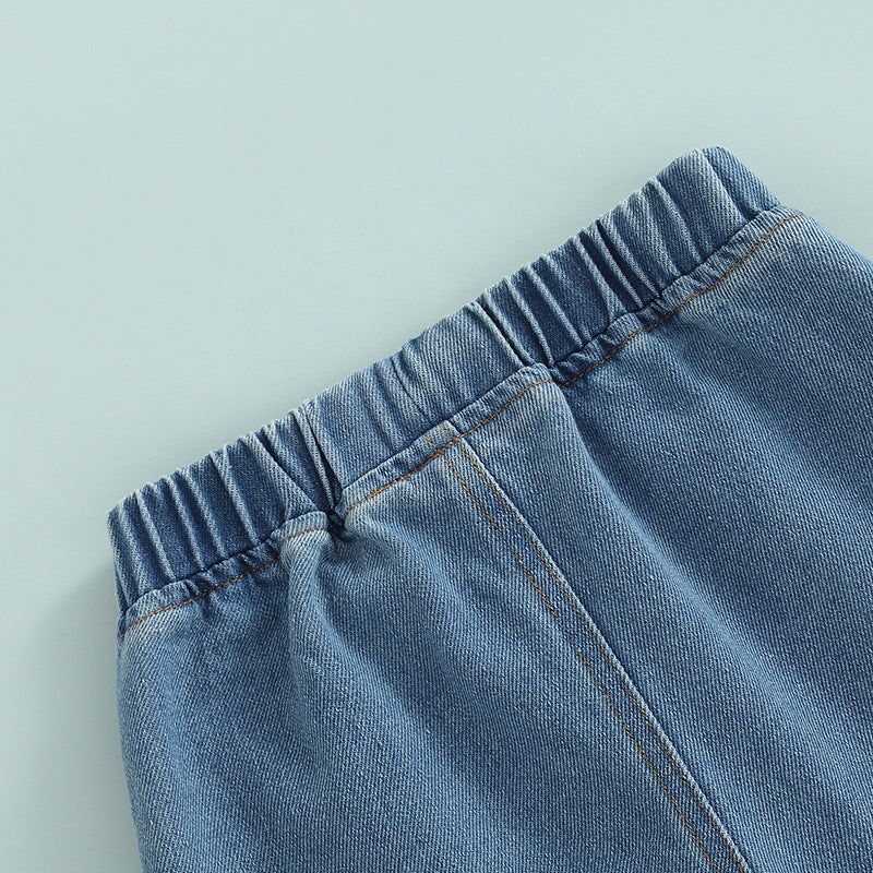 Spring Summer Kids Baby Girls Jeans Pants Denim Trousers