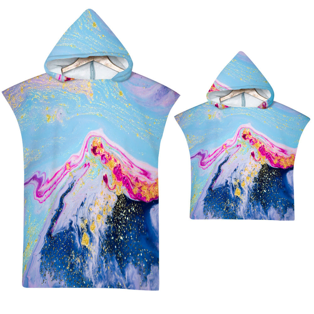 Adult Microfiber Fabric Marble Bath Towels  Bathrobe Cloaks Pajamas
