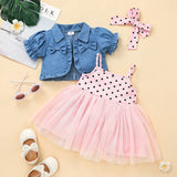 Baby Girls Fashion Suspender Suit 2 Pcs Suits Set