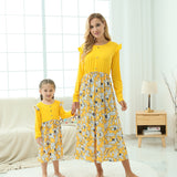Family Matching Parent-child Long-sleeved Flower Dress