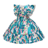 Kid Baby Girls ovely Rabbit Print Princess Flower Casual Dress