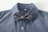 Kid Baby Boys Gentlemen Suit Long Sleeve Bow Tie 2 Pcs Set