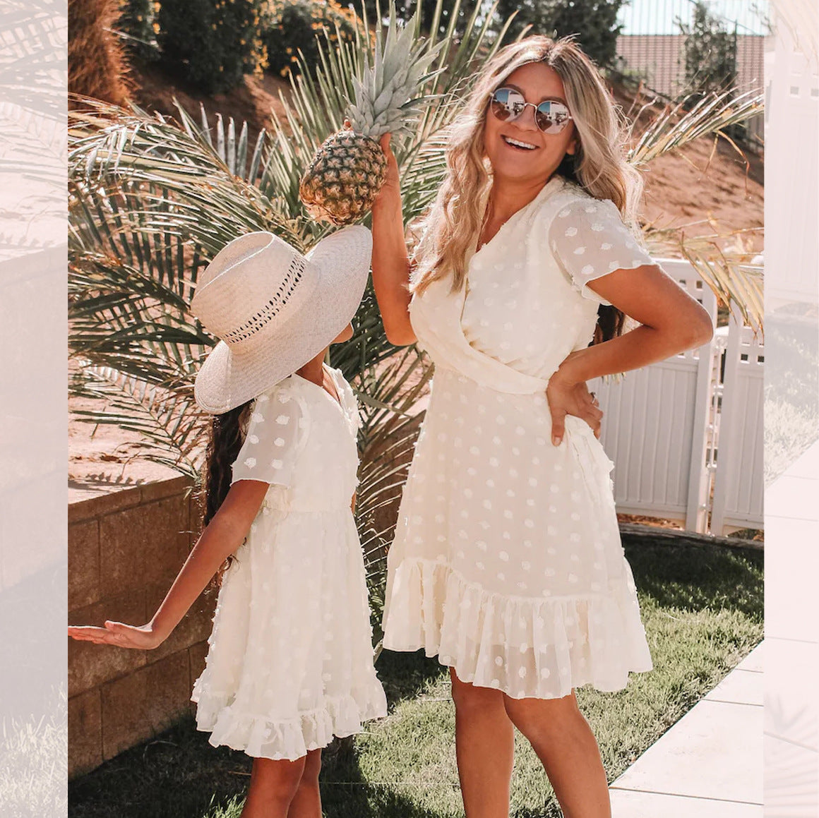 Family Matching Mother-daughter Cute Street Fashion Floral Dresses
