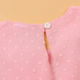 Family Matching Mother Daughter Round Collar Short Sleeves Lovely Dresses
