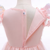 Kid Baby Girls Summer Embroidery Mesh Flower Princess Dresses
