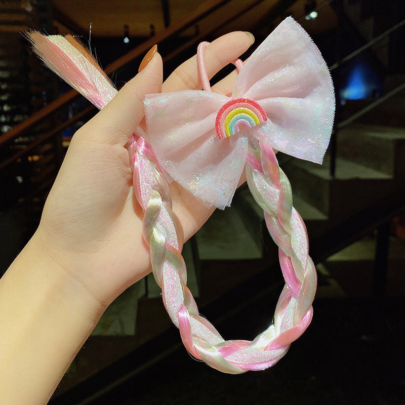 Kid Girl Cartoon Hair Accessories Candy Braided Hair Wig Headwears