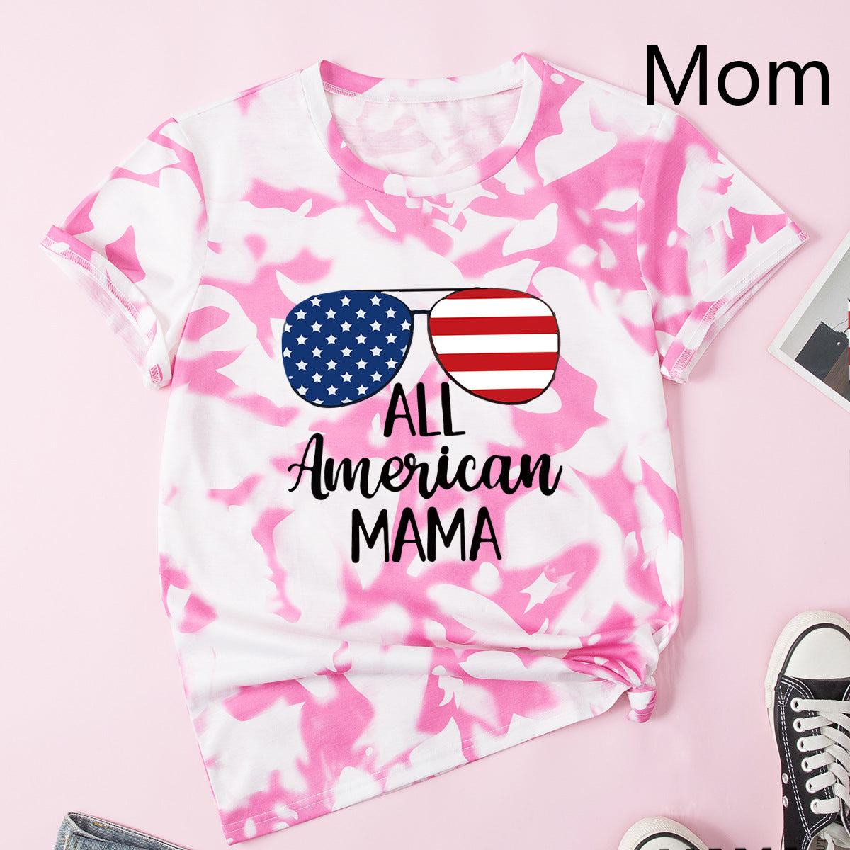 Family Matching Mother Daughter Short Sleeves Cotton T-shirt