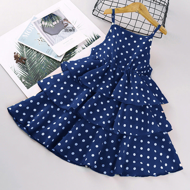 Kid Girl Sleeveless Summer Flower Print Dresses