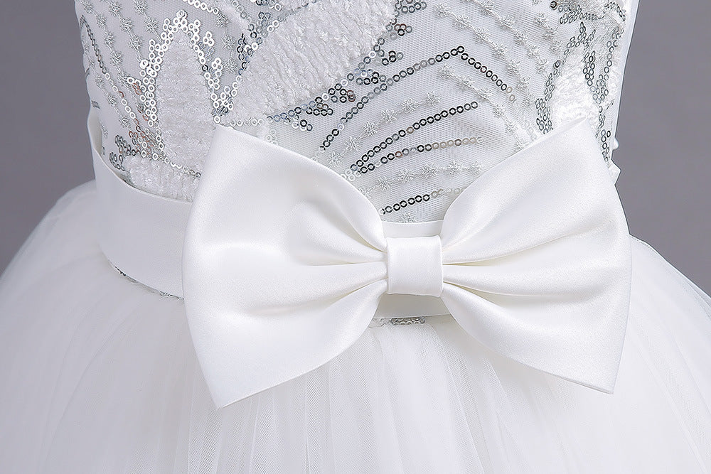 Kid Girl Evening Gown Catwalk Piano Performance Princess Dresses