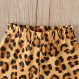 Baby Girls Valentine's Day Long Sleeve Love Leopard Print 3 Pcs Sets
