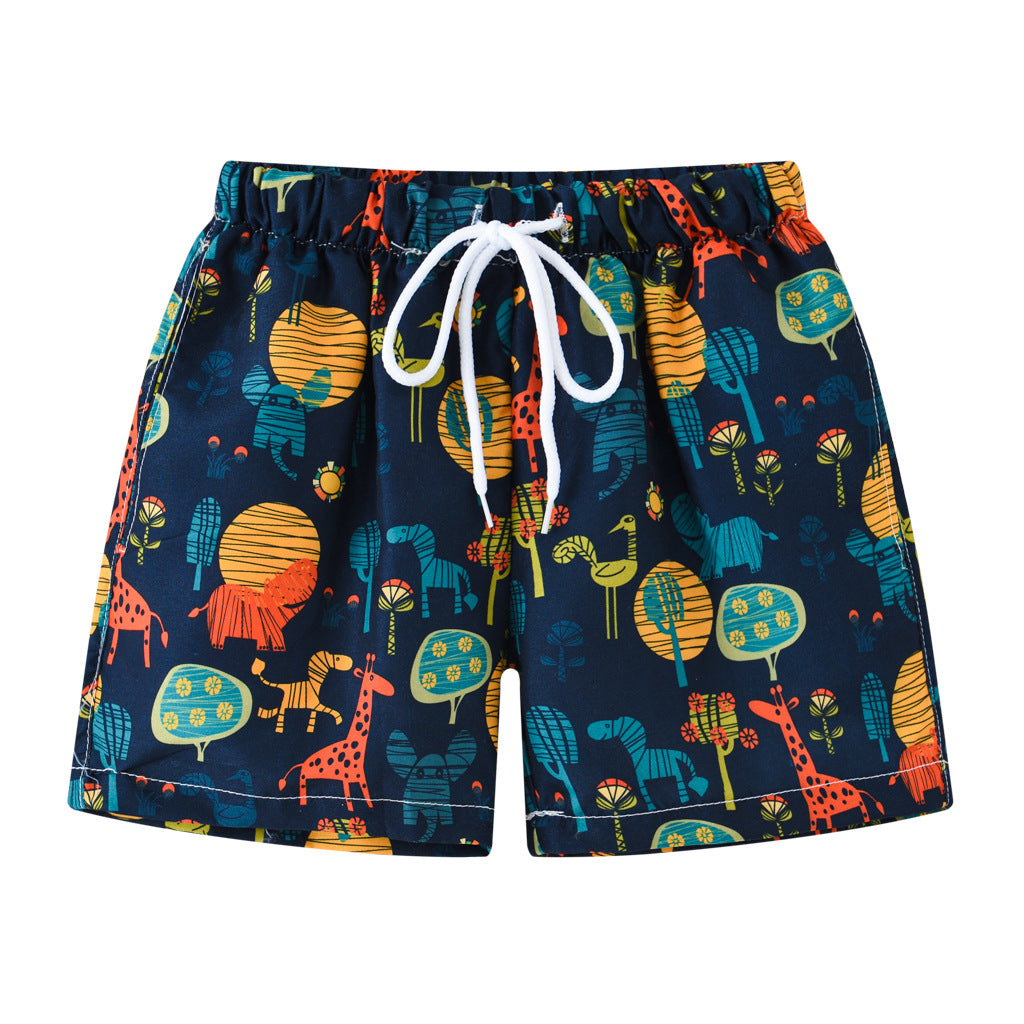 Summer Kids Boy Swimwear Fashion Striped Print Holiday Swimsuit