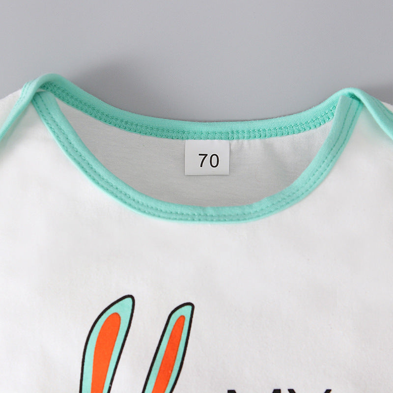 Summer Easter Boy Short Sleeve Rabbit Stripe Sets 2 Pcs