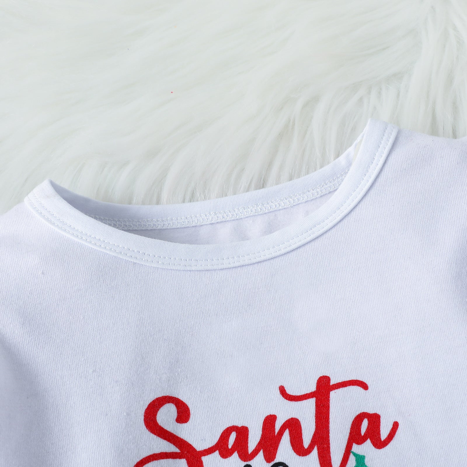 Kid Baby Girl Christmas Long Sleeve Letter Plaid 2 Pcs Sets