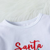 Kid Baby Girl Christmas Long Sleeve Letter Plaid 2 Pcs Sets