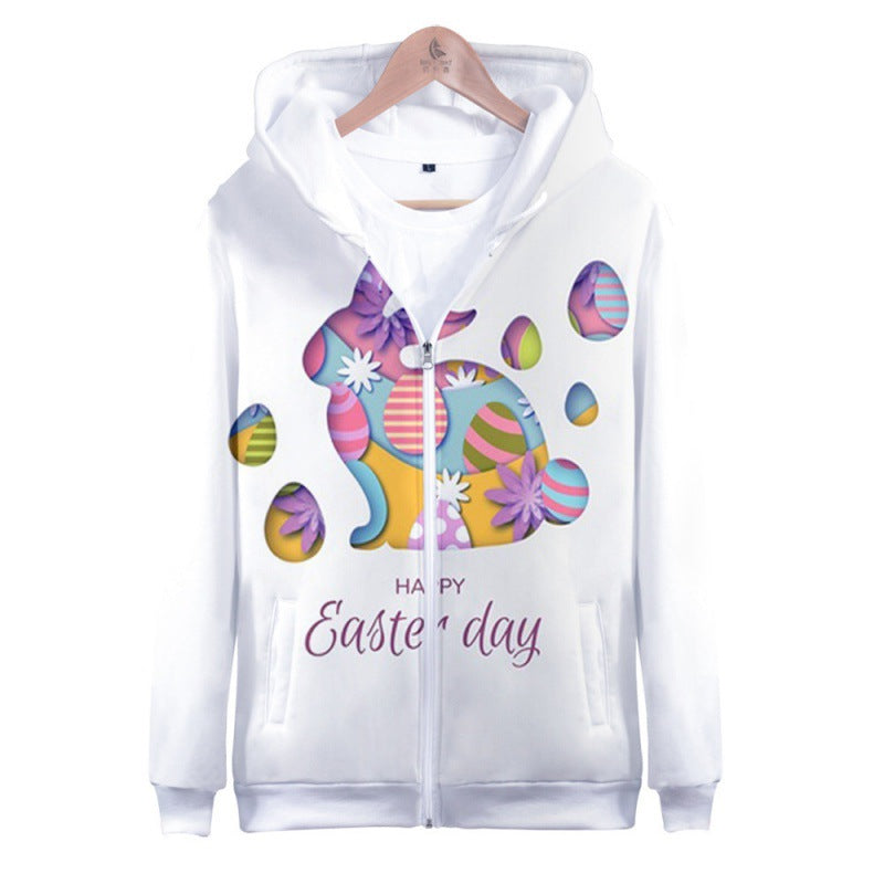 Kid Boy Girl Easter 3D Printed Hoodies Zipper Coats