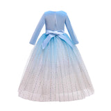 Kid Girl Long Sleeve Autumn Birthday Princess Piano Performance Dresses