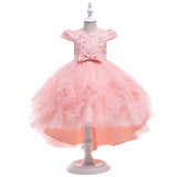 Kid Baby Girl Princess Trailing Wedding Shampong Gauze Host Dresses