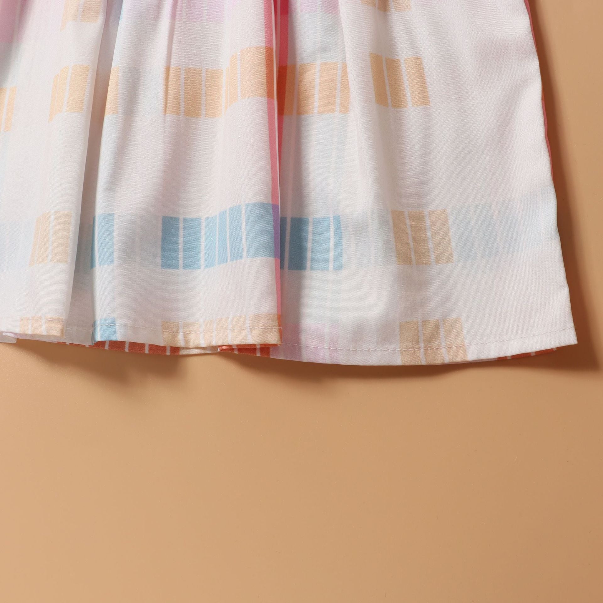 Family Matching Mother-daughter Rainbow Vertical Stripe Holiday Dresses