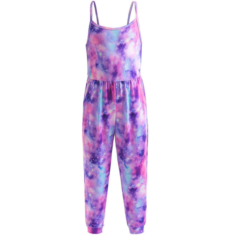 Kid Baby Girl Jumpsuit Long Suspenders Loose Pants