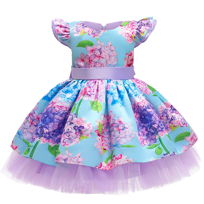 Kid Baby Girl Embroidery Ball Christmas Performance Gauze Dresses