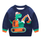 Kid Baby Boy Top Combed Cotton Dinosaur Sweater
