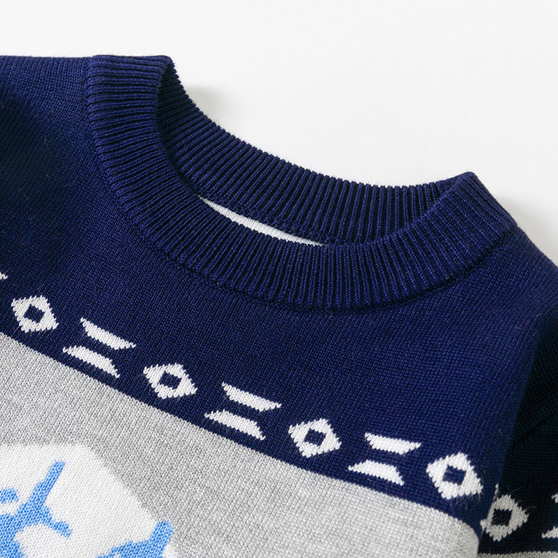 Kid Baby Boy Girl Elk Pullover Christmas Bottomed Sweater