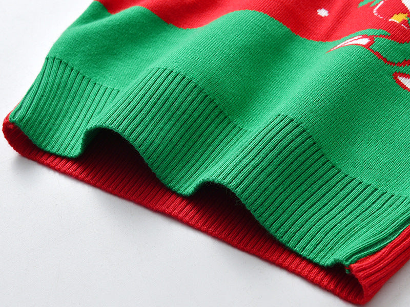 Kid Baby Girl Knit Pullover Autumn Christmas Jacquard Sweater