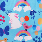 Kid Baby Girls Suit Summer Easter Letter Rabbit Print Strap 3 Pcs Set