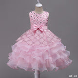Kid Girl Princess Bodice Diamond Pompous Dresses