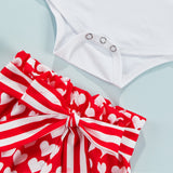 Infants Baby Valentine's Day Lip-printed Harpy Love 3 Pcs Sets
