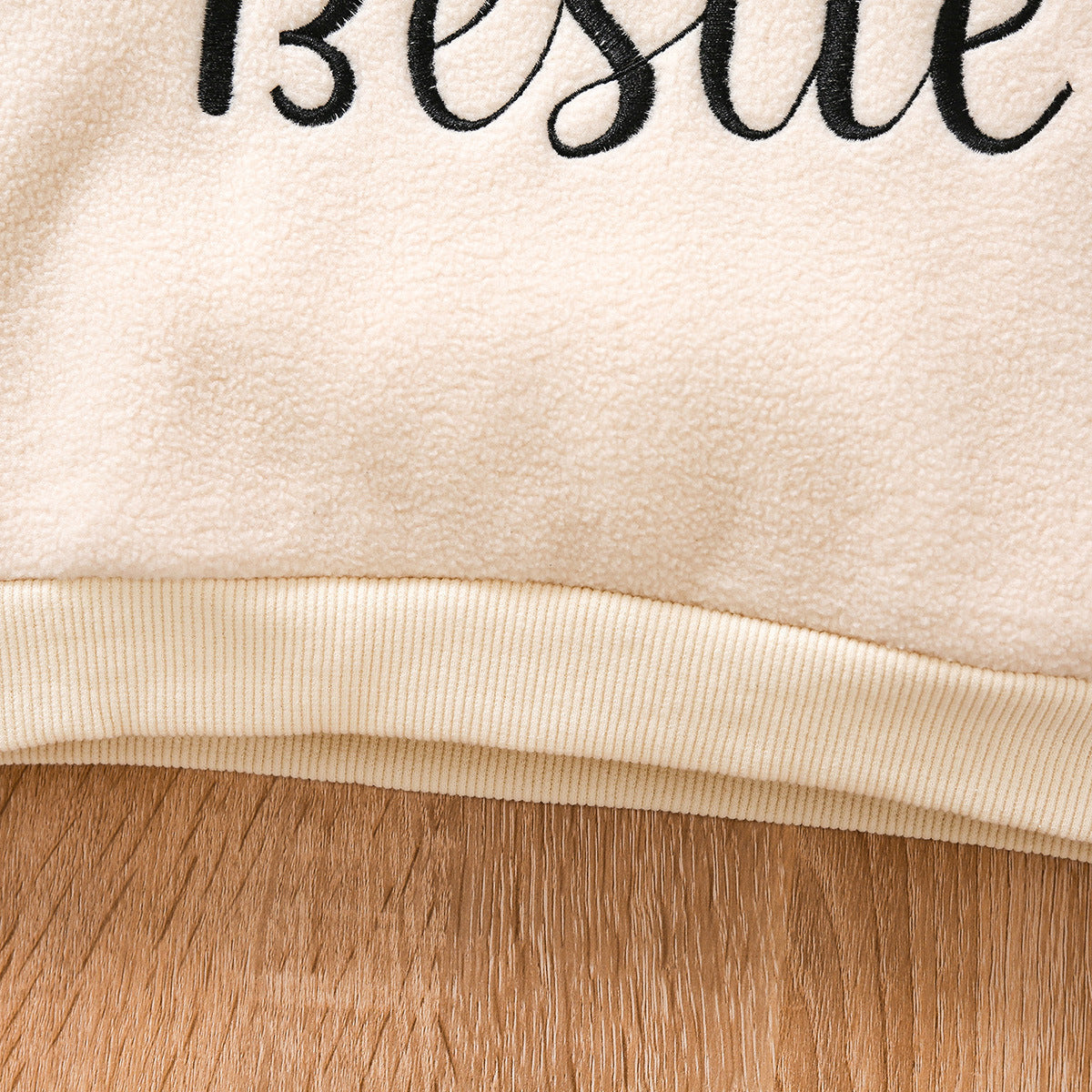 Kid Baby Girl Pullover Letter Embroidered Leopard Stitched Hoodie