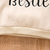 Kid Baby Girl Pullover Letter Embroidered Leopard Stitched Hoodie