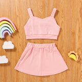 Kid Baby Girl Solid Fashion Summer Ins 2 Pcs Set
