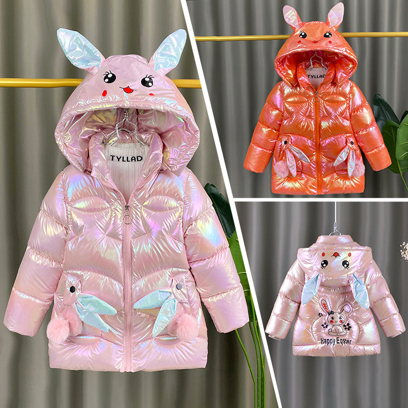 Kid Baby Girl Winter Cartoon Bright Skin Velvet Warm Down Padded Coats