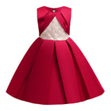 Kid Girl Princess Christmas Satin Dress