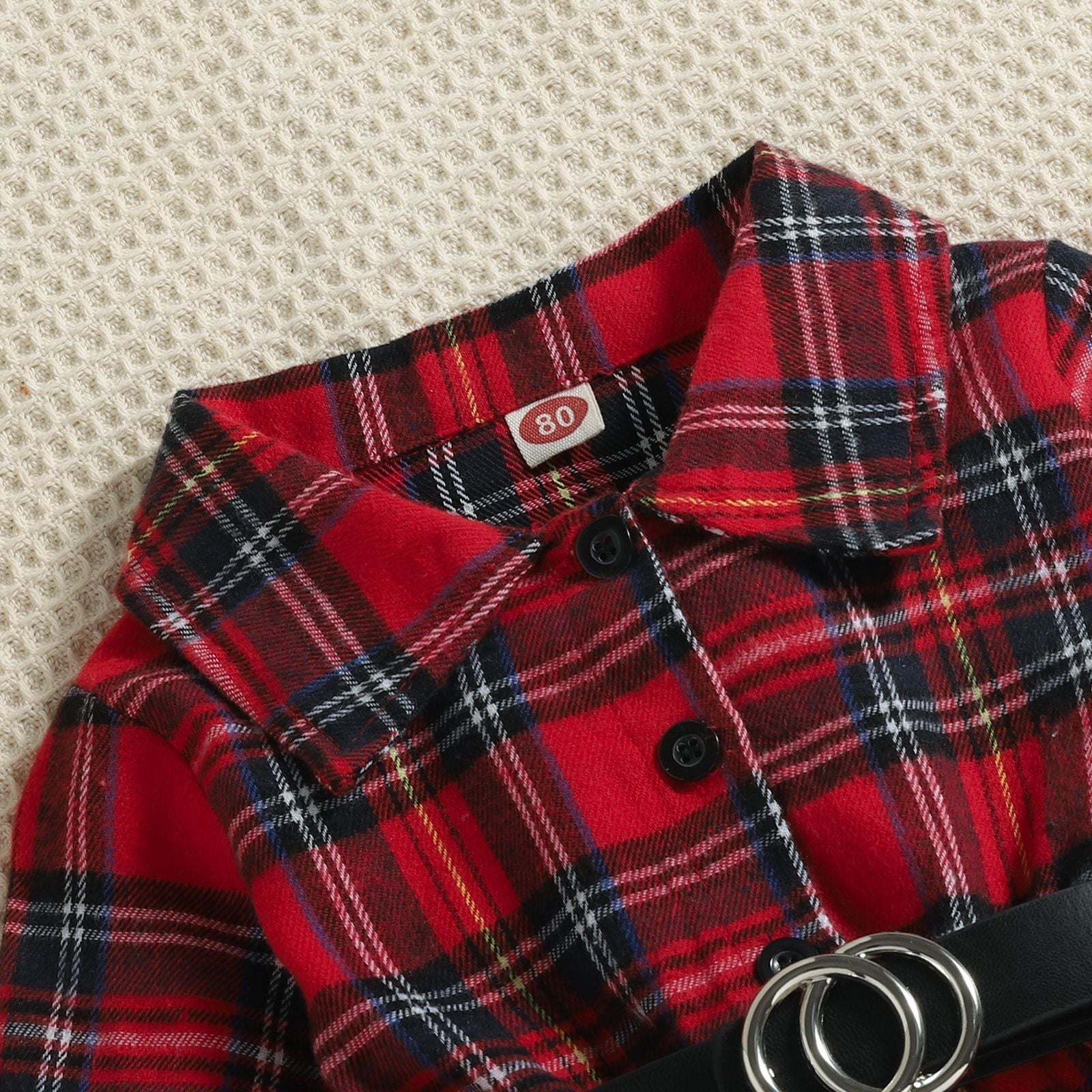 Kid Baby Girl Christmas Sanded British Plaid Casual Dress