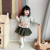 Kid Baby Girl  Hand Embroidered Farm Knit Winter Thicken Sweater