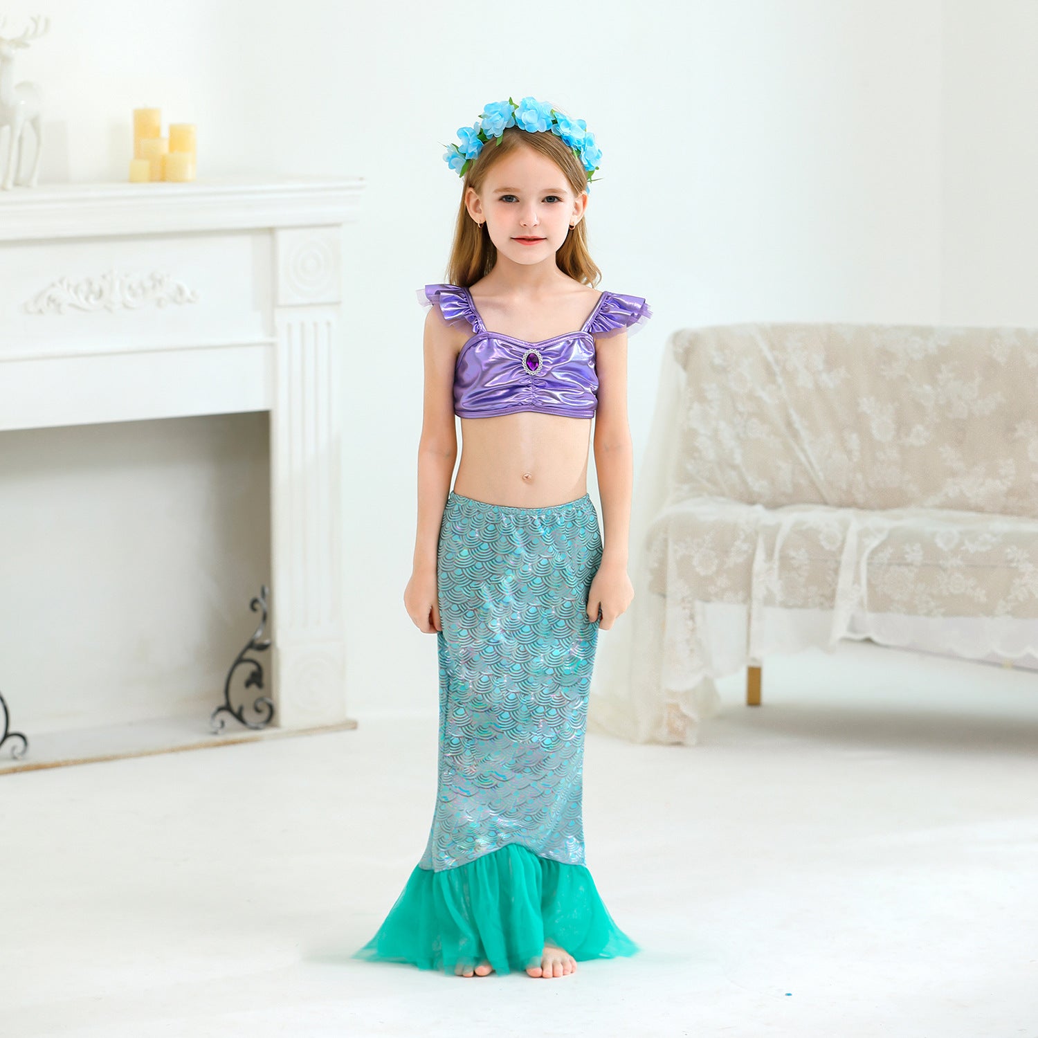Kid Baby Mermaid Princess Summer Ariel Party Carnival Swimsuits