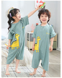 Kid Baby Girl Boy One-piece Short Sleeve Pure Cotton Ultraman Loose Pajamas