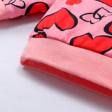 Baby Girls Valentine's Day Love Printed  Long Sleeves 2 Pcs Sets