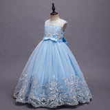 Kid Girl Princess Floral Lace Gown Sequins Gradual Change Dresses